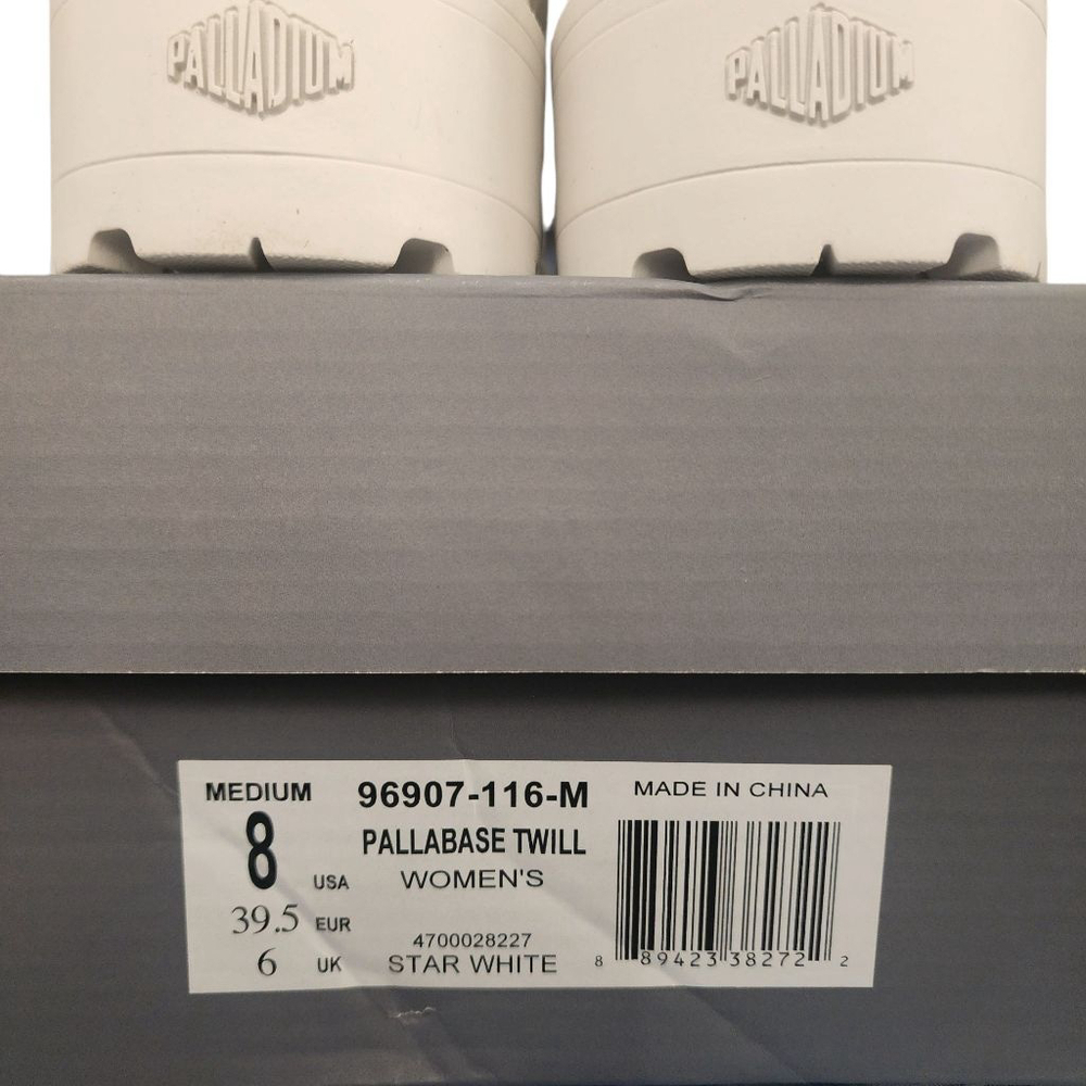Palladium Size 8 Women's Pallabase Twill High Top Sneakers Star White New. - Picture 4 of 8